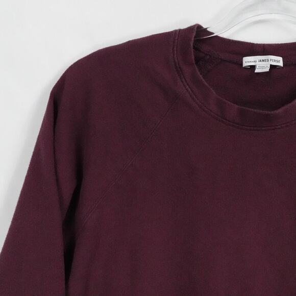 James Perse Sweater Womens 0 Burgundy Pullover Crewneck Preppy Casual Lounge - Picture 4 of 15